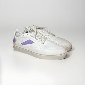 NWOT Thousand Fell Women’s White Laced Court Sneakers Size 9.5 Purple